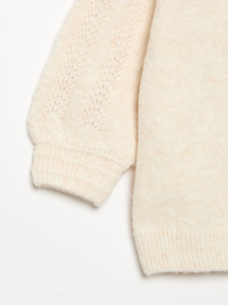 Jersey con doble cuello de fantasía Blanco - Kiabi