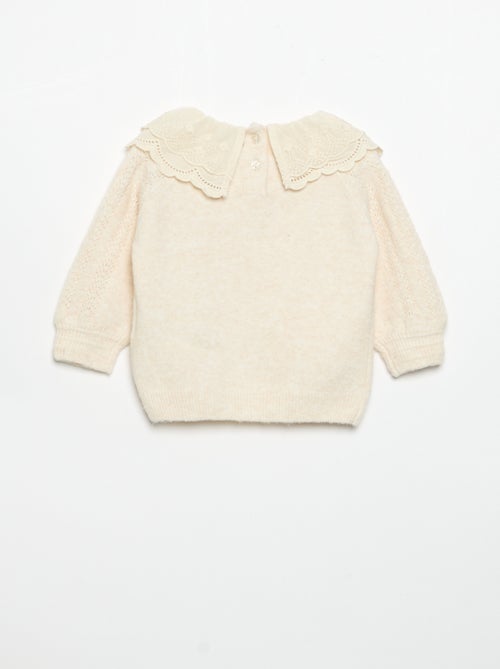 Jersey con doble cuello de fantasía - Kiabi