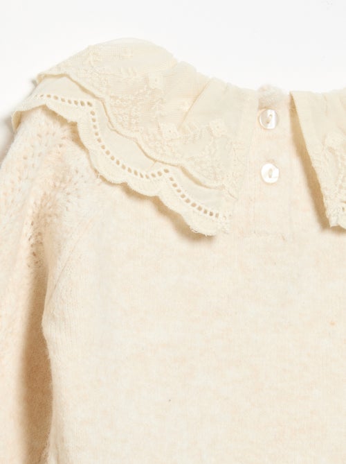 Jersey con doble cuello de fantasía - Kiabi