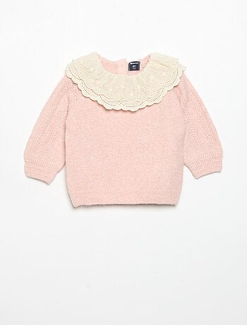 Jersey con doble cuello de fantasía