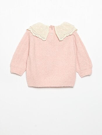 Jersey con doble cuello de fantasía