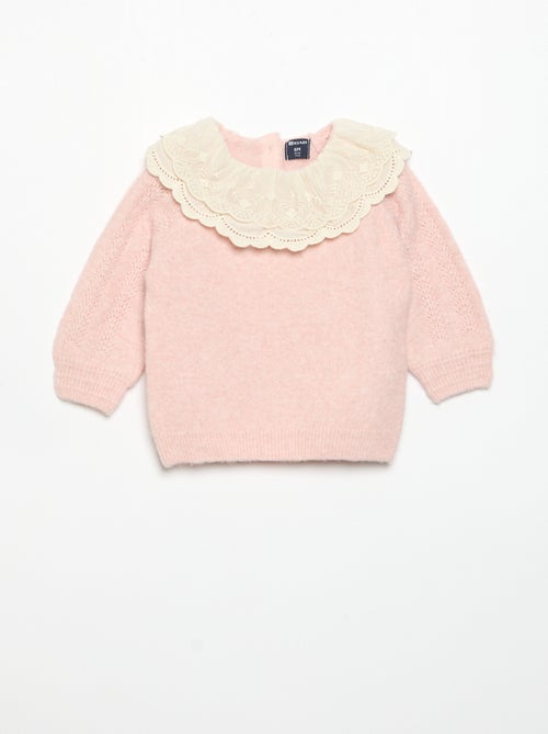 Jersey con doble cuello de fantasía - Kiabi