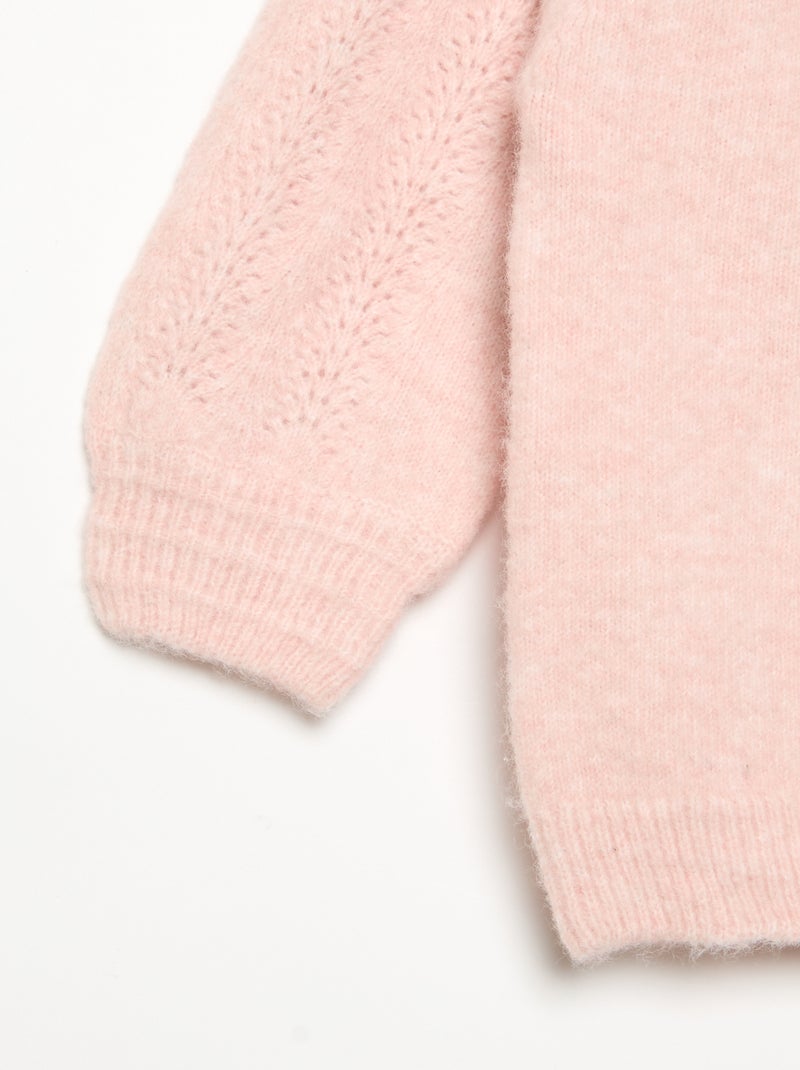 Jersey con doble cuello de fantasía Rosa - Kiabi