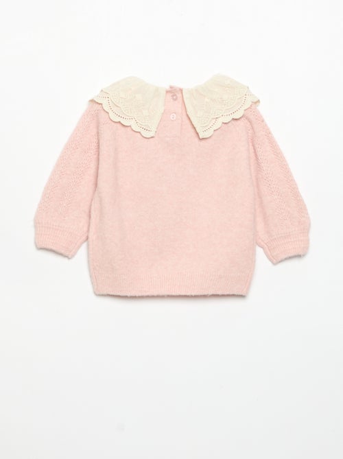 Jersey con doble cuello de fantasía - Kiabi