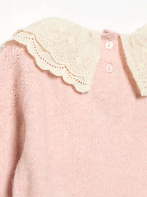 Jersey con doble cuello de fantasía - Kiabi