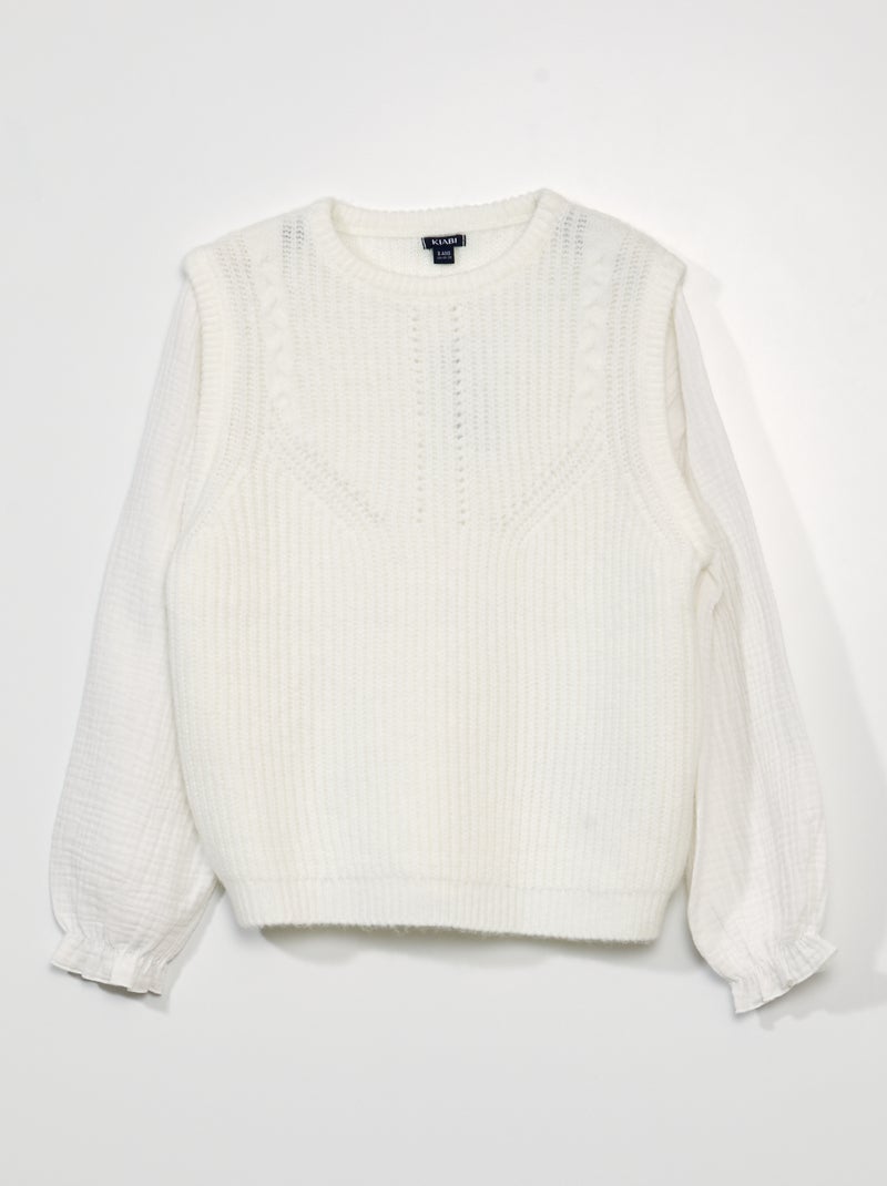 Jersey con efecto óptico y chaleco Blanco - Kiabi