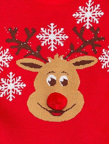 Jersey con estampado de 'ciervo' + pompón