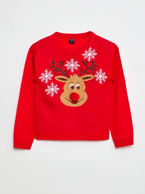 Jersey con estampado de 'ciervo' + pompón - Kiabi