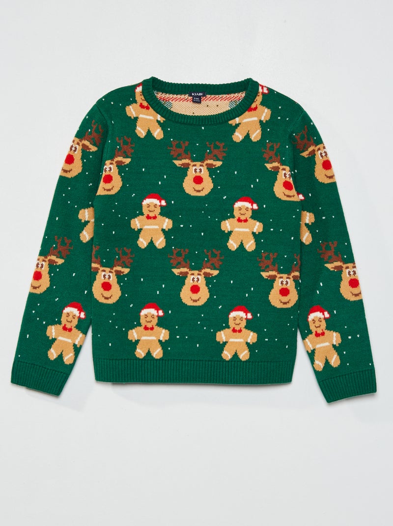Jersey con estampado de 'Navidad' VERDE - Kiabi