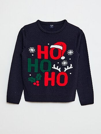 Jersey con estampado 'Navidad' y cuello redondo