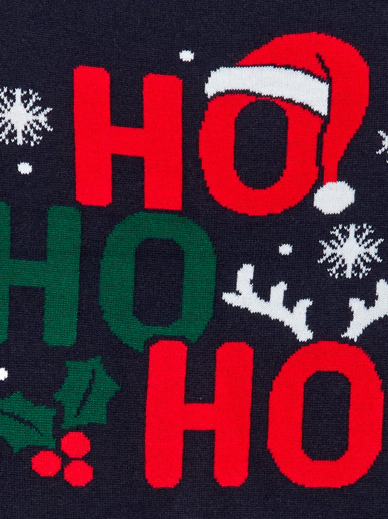 Jersey con estampado 'Navidad' y cuello redondo Azul - Kiabi