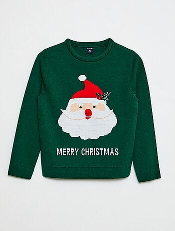 Jersey con estampado 'Papá Noel' de cuello redondo