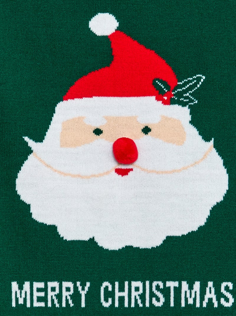 Jersey con estampado 'Papá Noel' de cuello redondo Verde - Kiabi