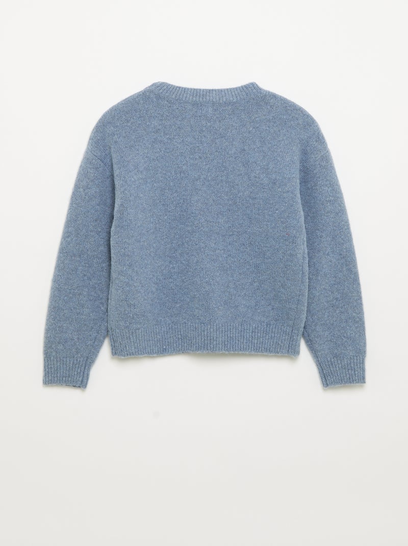 Jersey con flores bordadas y lentejuelas Azul - Kiabi