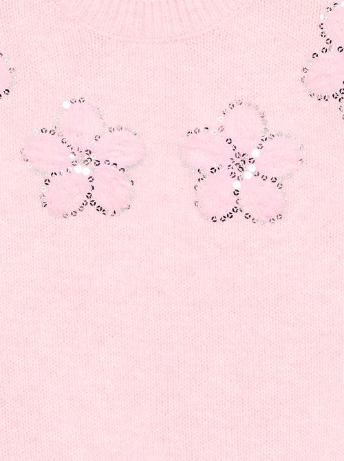 Jersey con flores bordadas y lentejuelas - Kiabi