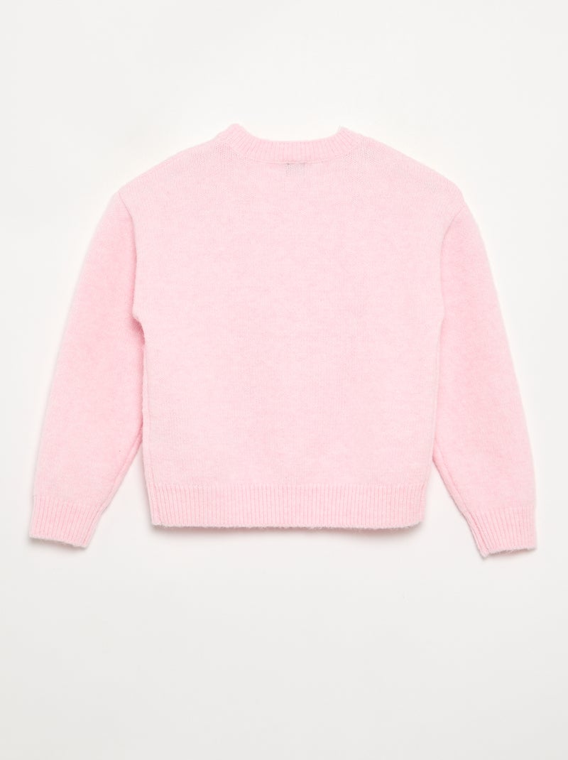 Jersey con flores bordadas y lentejuelas Rosa - Kiabi
