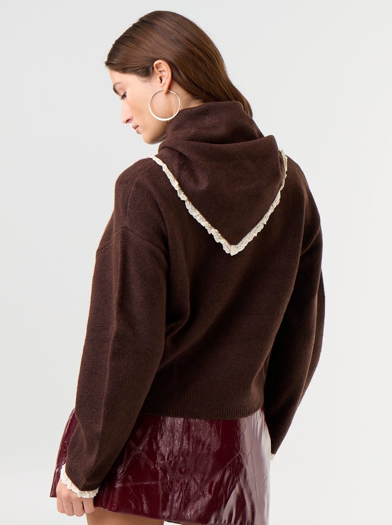 Jersey con fular a juego Marron - Kiabi
