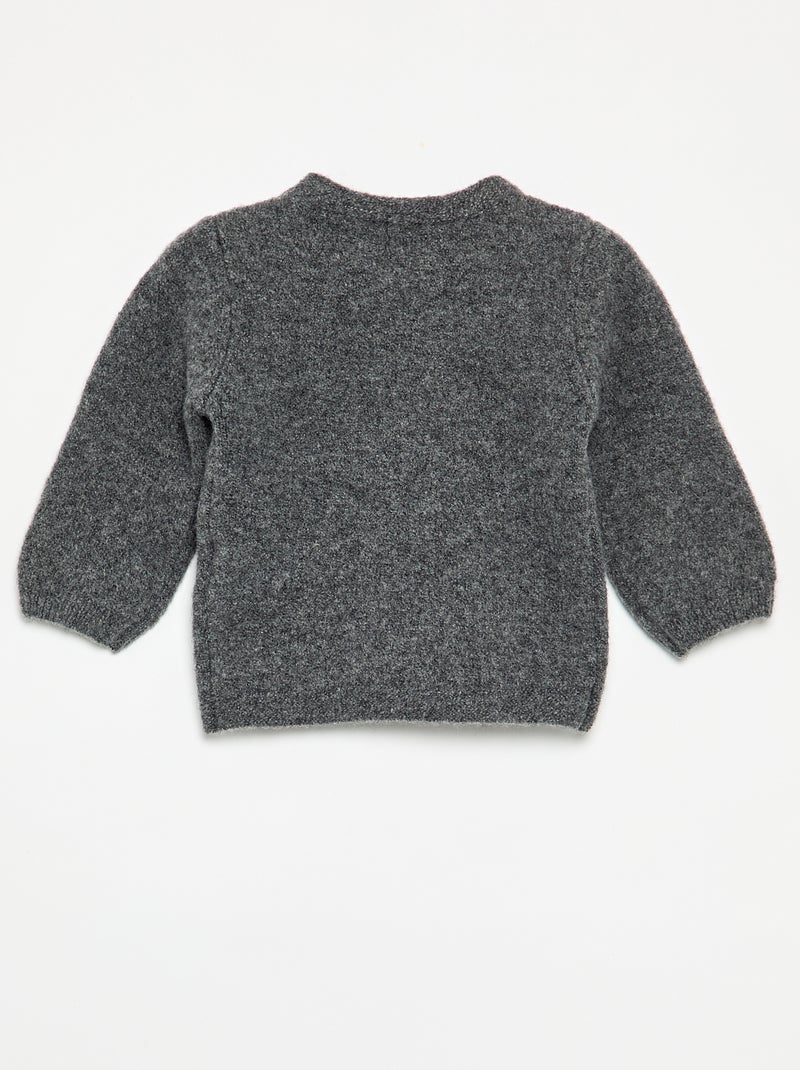 Jersey con gran lazo de encaje Gris - Kiabi