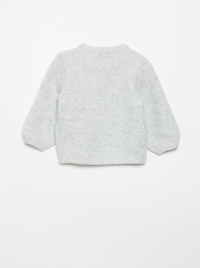 Jersey con gran lazo de fantasía Gris - Kiabi