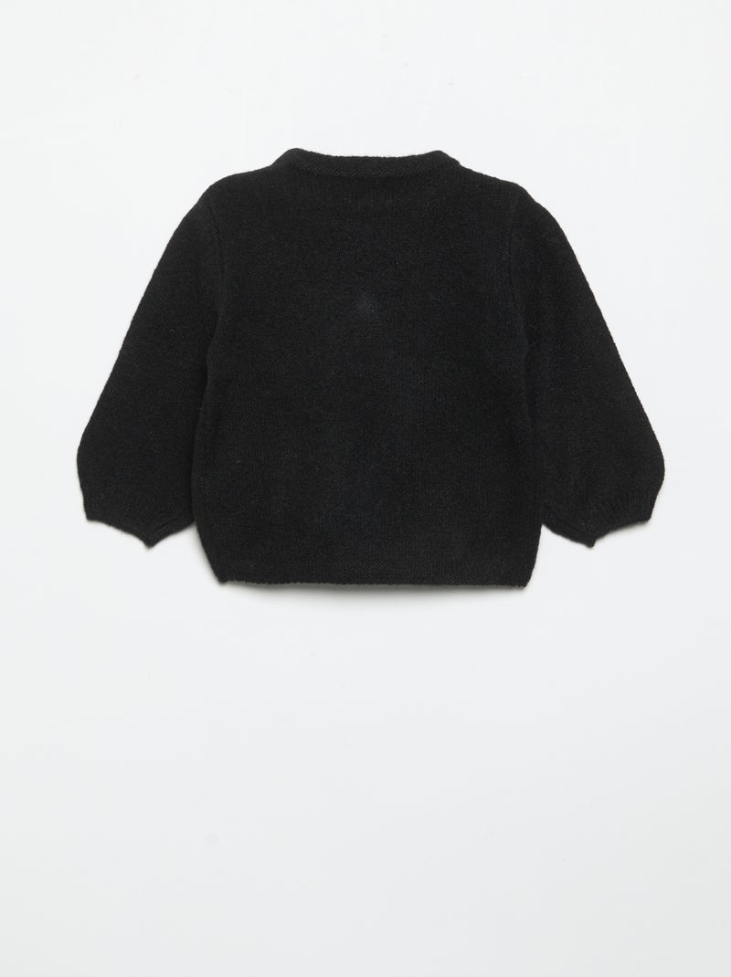 Jersey con gran lazo de fantasía Negro - Kiabi