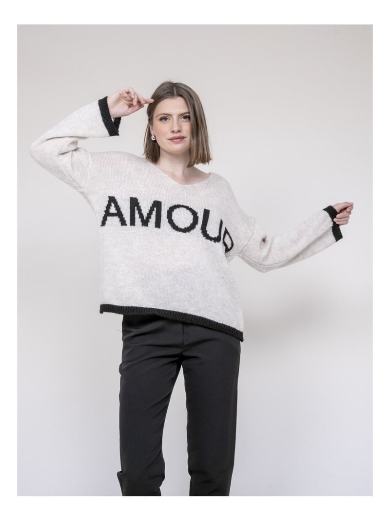 Jersey con inscripción amour KLAOFINA Crudo - Kiabi