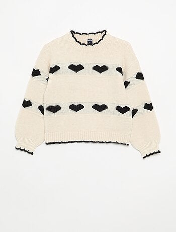 Jersey con jacquard de 'corazones'
