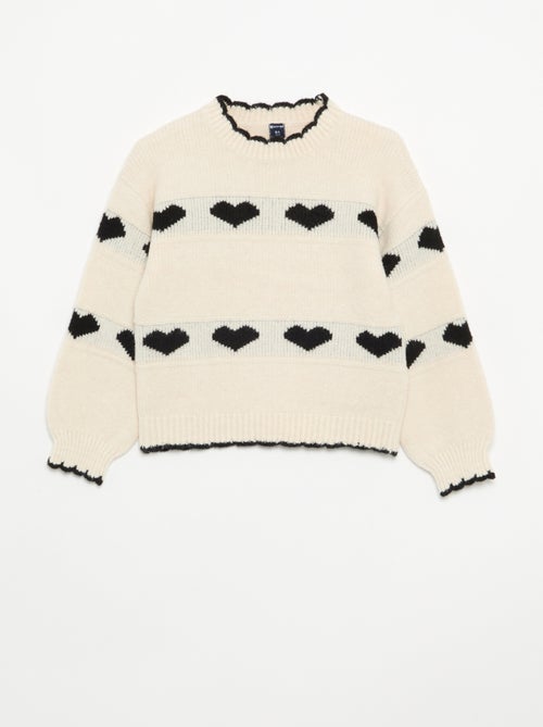 Jersey con jacquard de 'corazones' - Kiabi