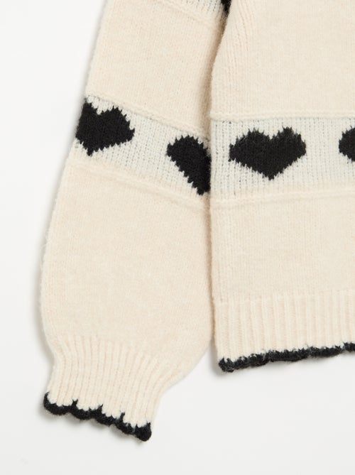 Jersey con jacquard de 'corazones' - Kiabi