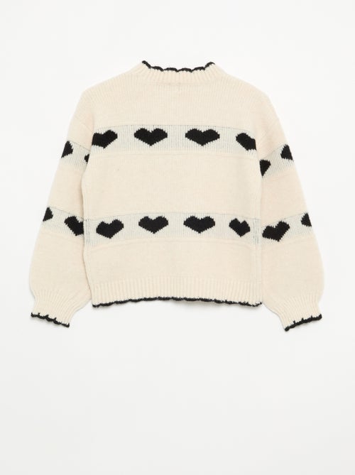 Jersey con jacquard de 'corazones' - Kiabi