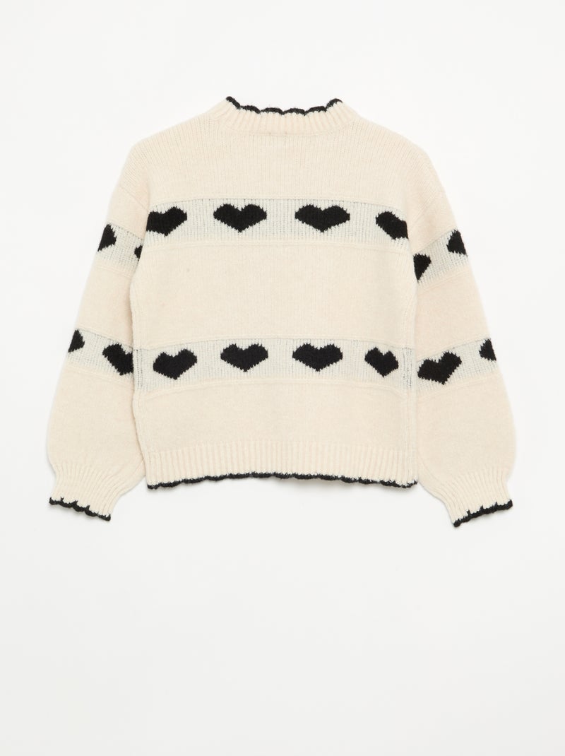 Jersey con jacquard de 'corazones' Negro - Kiabi