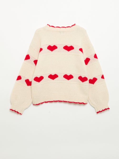 Jersey con jacquard de 'corazones' - Kiabi