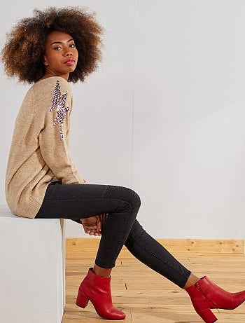 Jersey con lentejuelas en los hombros - Kiabi