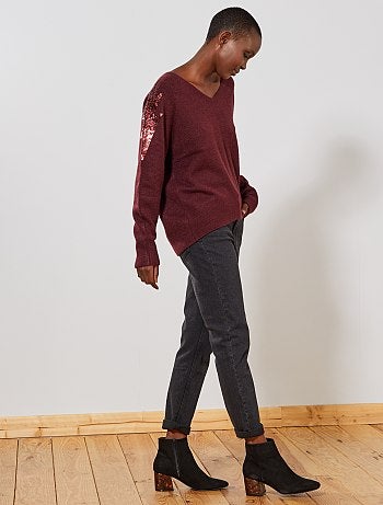 Jersey con lentejuelas en los hombros - Kiabi