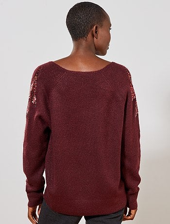 Jersey con lentejuelas en los hombros - Kiabi