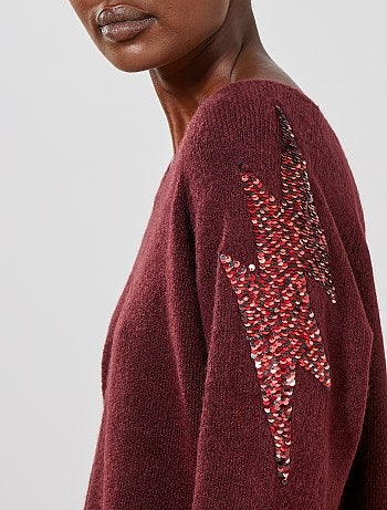 Jersey con lentejuelas en los hombros - Kiabi