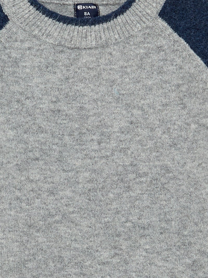 Jersey con mangas a contraste Gris - Kiabi