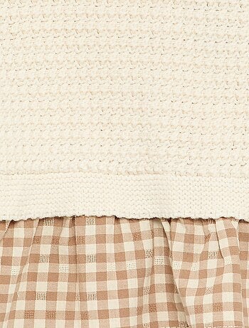 Jersey con mangas de velo de algodón