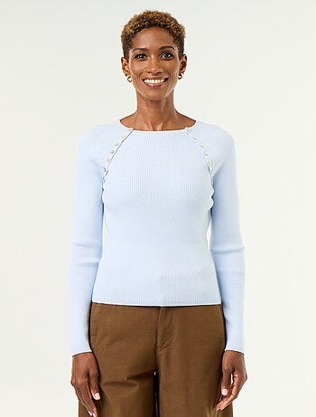 Jersey con mangas raglán abotonadas