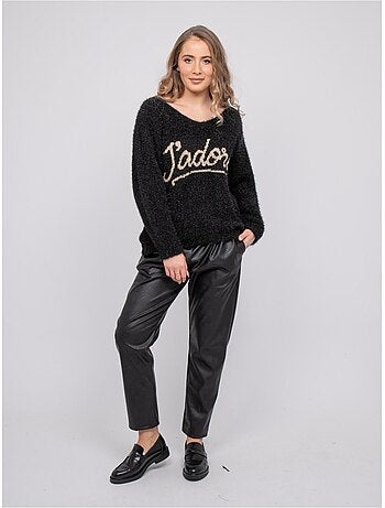 Jersey con mensaje de punto peludo e hilo dorado koperdi