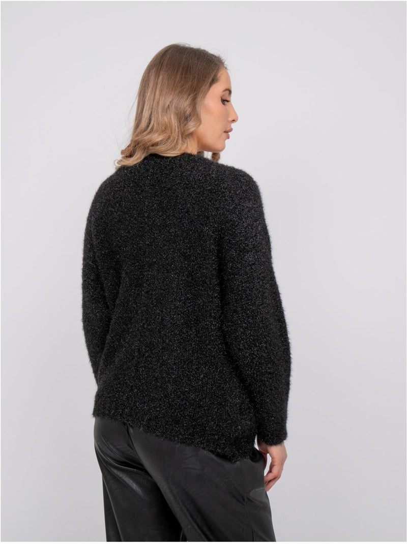 Jersey con mensaje de punto peludo e hilo dorado koperdi Negro - Kiabi