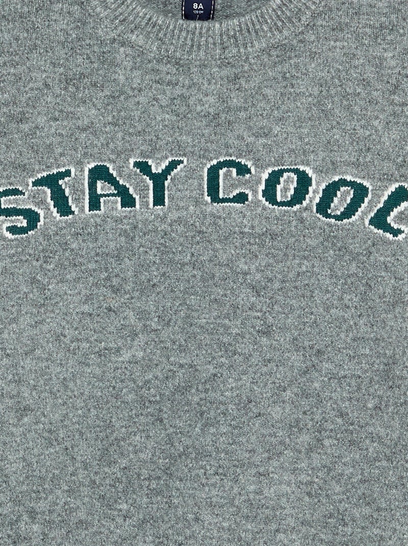 Jersey con mensaje Gris - Kiabi