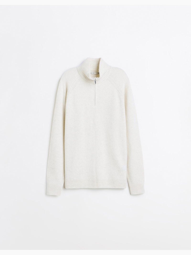 Jersey con mezcla de lana, mo fashion Crudo - Kiabi