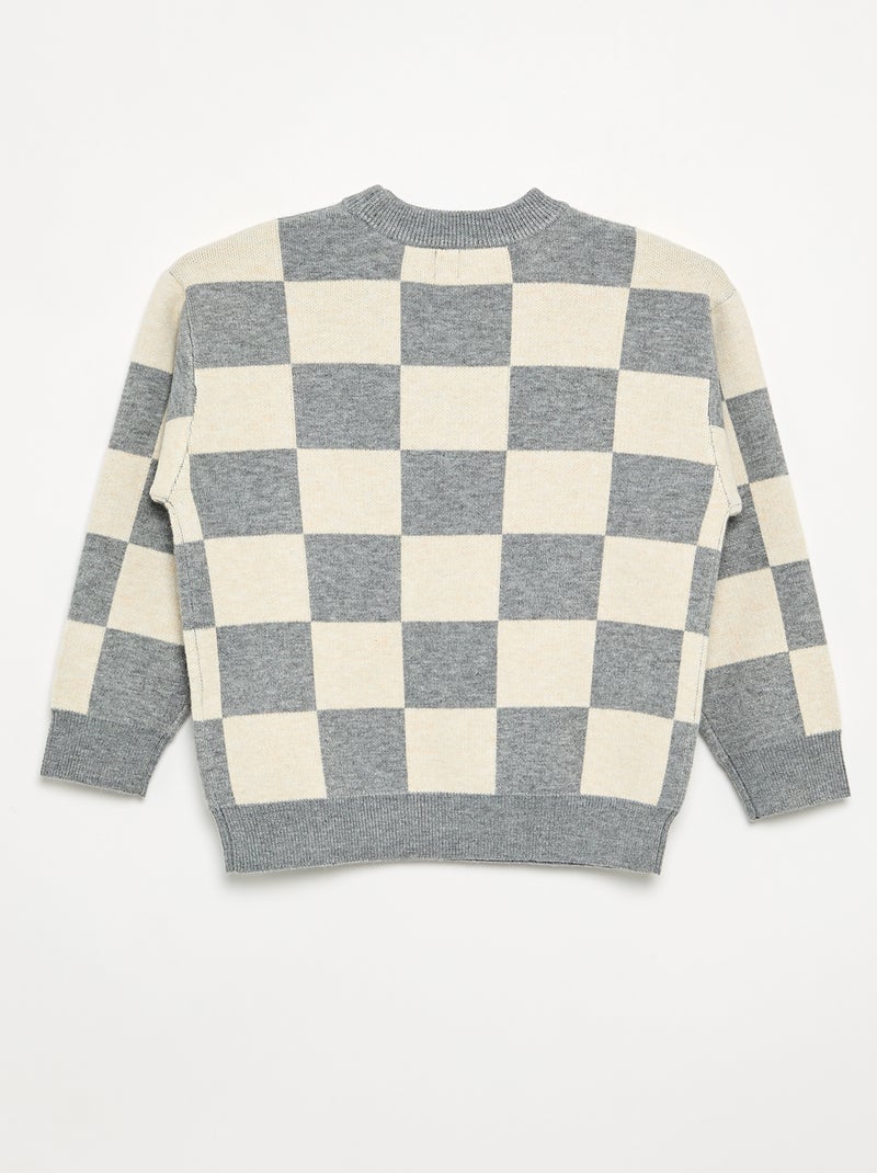 Jersey con motivo de cuadros damero Gris - Kiabi