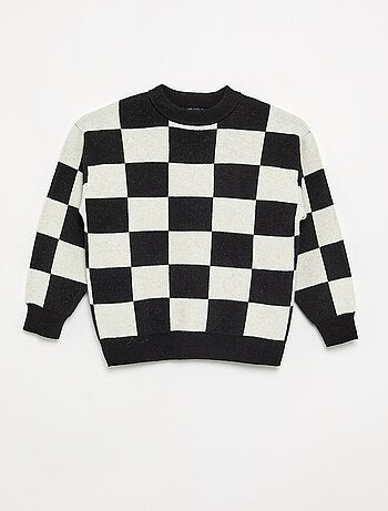 Jersey con motivo de cuadros damero