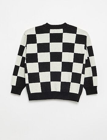 Jersey con motivo de cuadros damero