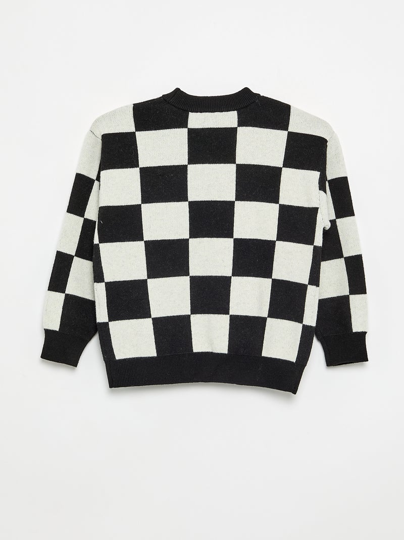 Jersey con motivo de cuadros damero Negro - Kiabi