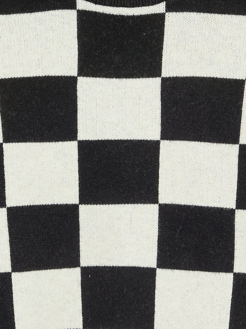 Jersey con motivo de cuadros damero Negro - Kiabi