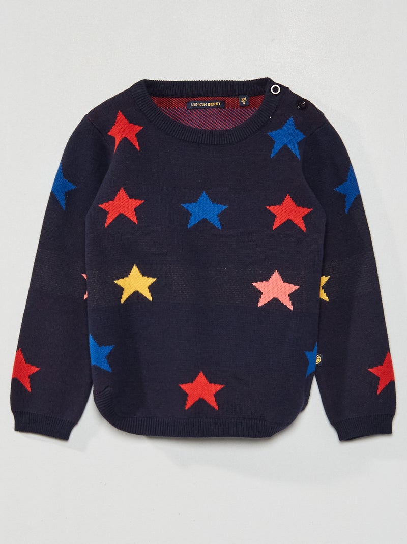 Jersey con motivo de estrella azul marino - Kiabi