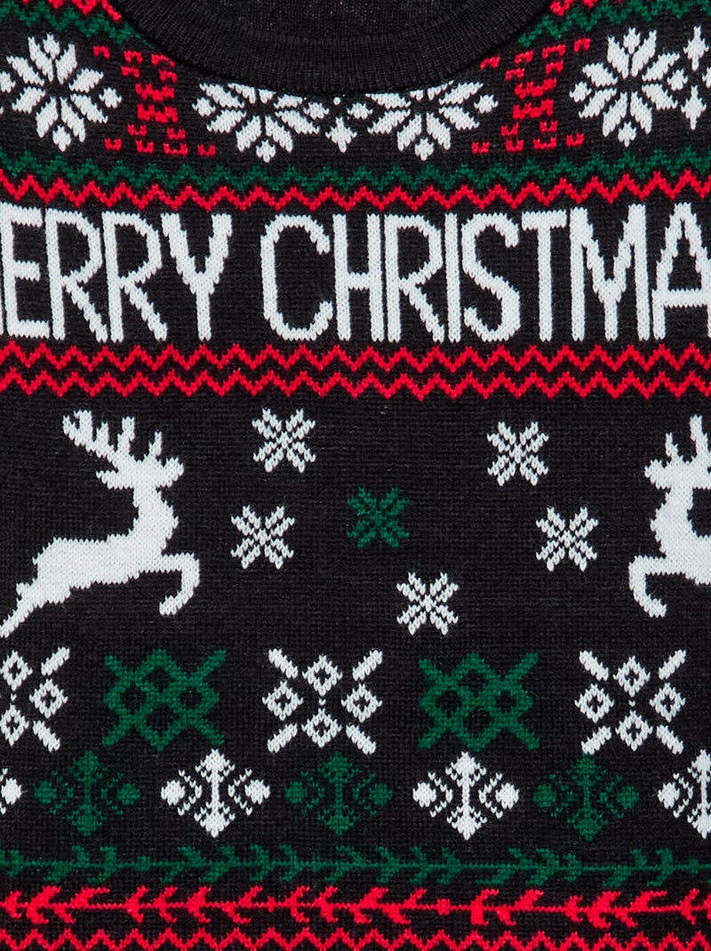 Jersey con motivo navideño Negro - Kiabi