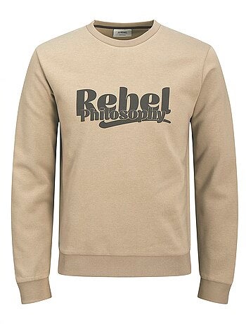 Jersey con motivo "rebel" de cuello redondo en algodón